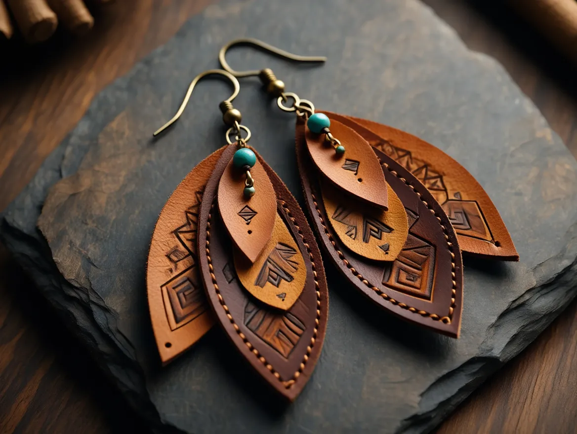 Leather Earrings handmade